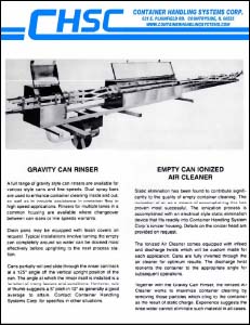 Gravity Rinsing Brochure